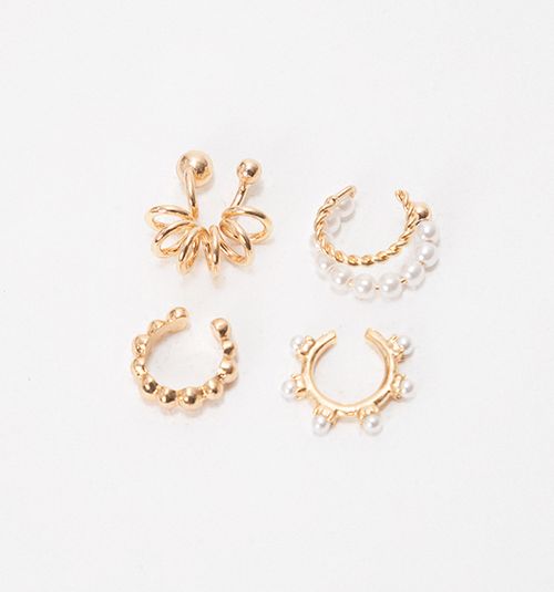 Pearl Ear Cuff Set x4