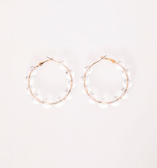 Transparent Pearl Hoop Earrings