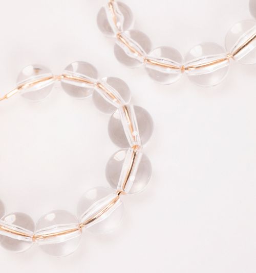 Transparent Pearl Hoop Earrings