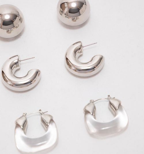 CHUNKY EARRING AND TRANSPARENCY SET X 3