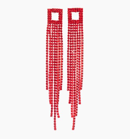 Red Crystal Cascade Earring