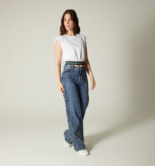 T-shirt with Coat and Knitted Waist