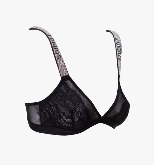 Lace Bralette with Logo Strap Detail Hotfix