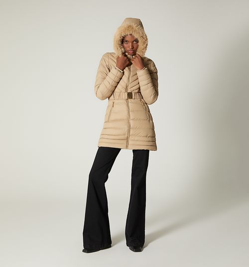 QUILTED COAT WITH BELT AND BUCKLE M