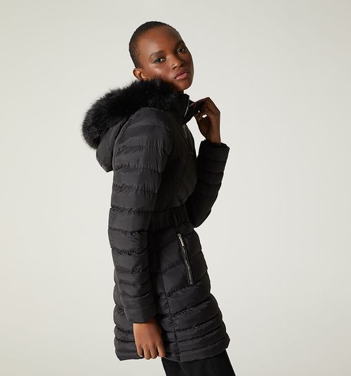 QUILTED COAT WITH BELT AND BUCKLE M