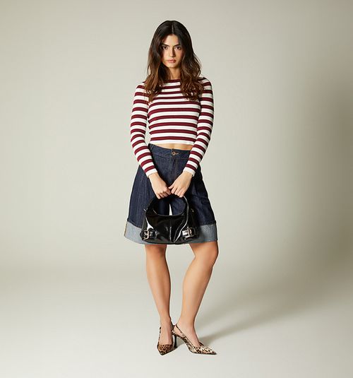 LONG SLEEVE KNITTED STRIPED BLOUSE