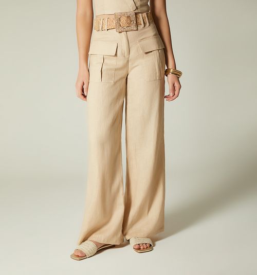 HIGH-WAISTED PALAZZO PANTS WITH POCKET AND T