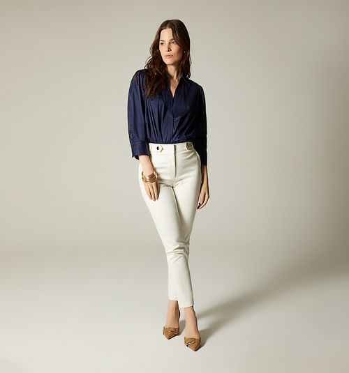 HIGH WAIST CHINO PANTS WITH DETAIL