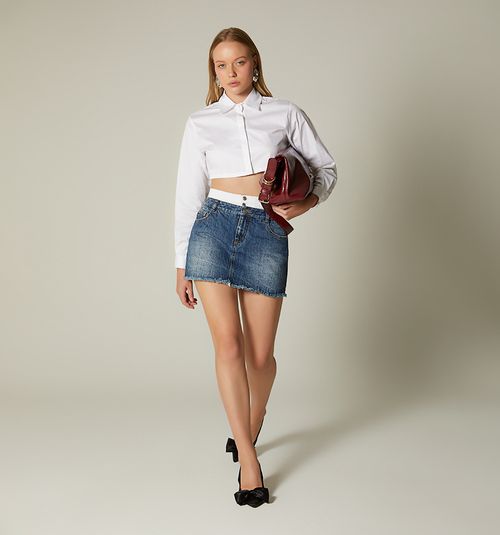 SHORT SKIRT, DOUBLE WAISTBAND FIVE POCKETS
