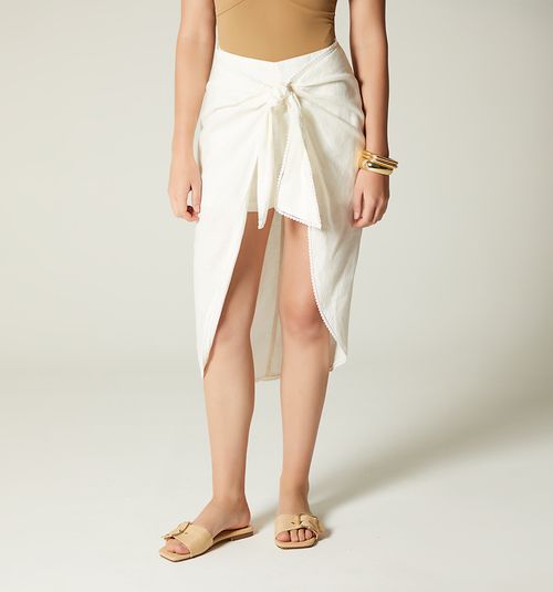 SKIRT WITH TIE AND INTERNAL SHORTS