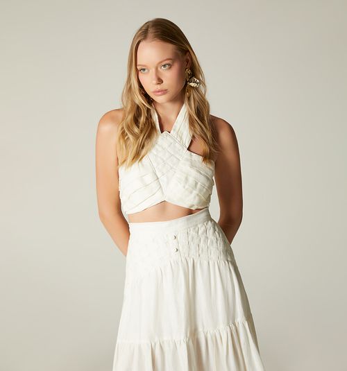 SKIRT TIME SET AND HALTER NECK CROP