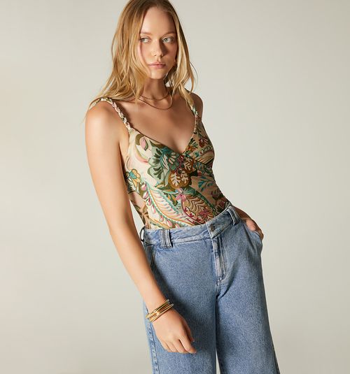 STRAPPY BODYSUIT WITH CROSS NECKLINE