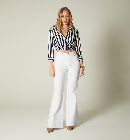 3/4 Sleeve Blouse with Crisscross Front