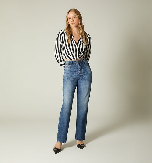 3/4 Sleeve Blouse with Crisscross Front