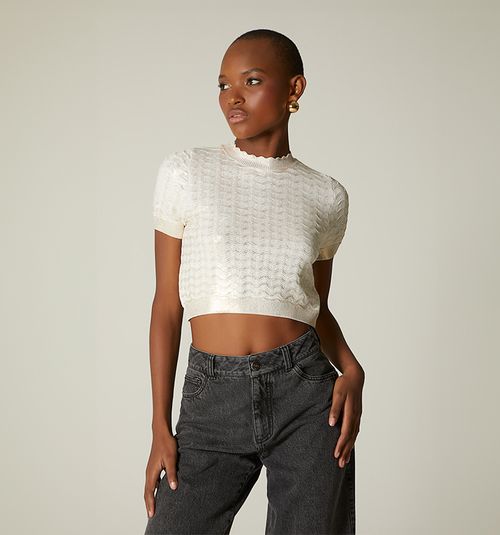 WOVEN BLOUSE WITH FOIL EFFECT