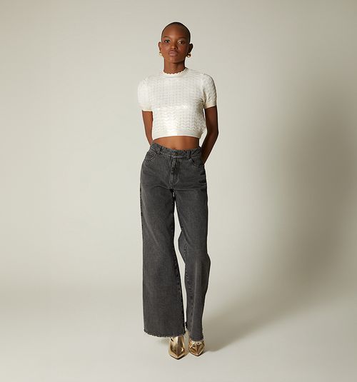 WOVEN BLOUSE WITH FOIL EFFECT