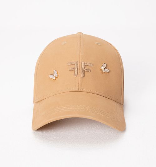 CAP WITH BUTTERFLY APPLIQUES