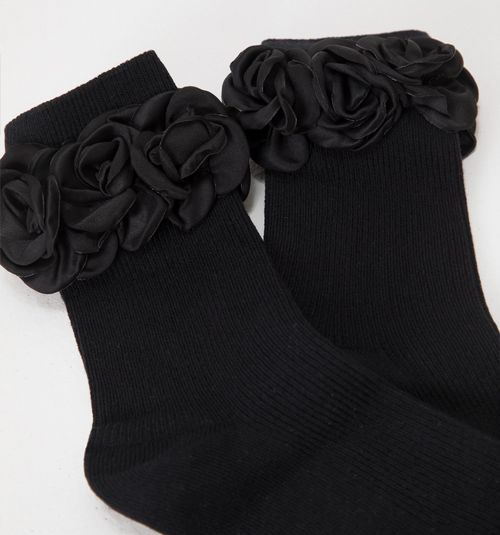 SHORT SOCKS 3D FLOWERS SET X 2