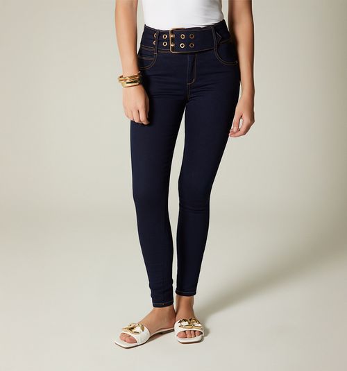 ULTRASLIM HIGH-WAIST JEANS WITH BELT