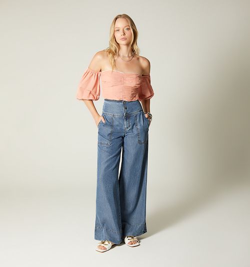 HIGH WAIST CARGO JEANS