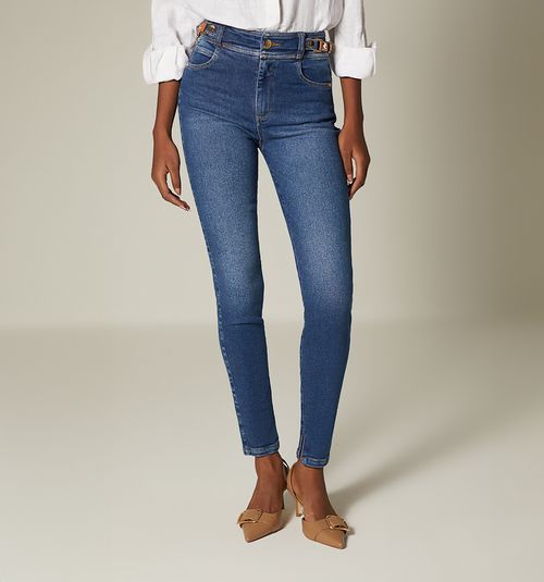 High-waisted ultraslim jean with epaulettes