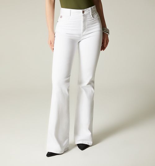 WHITE HIGH-WAIST FLARED JEANS FOR WOMEN