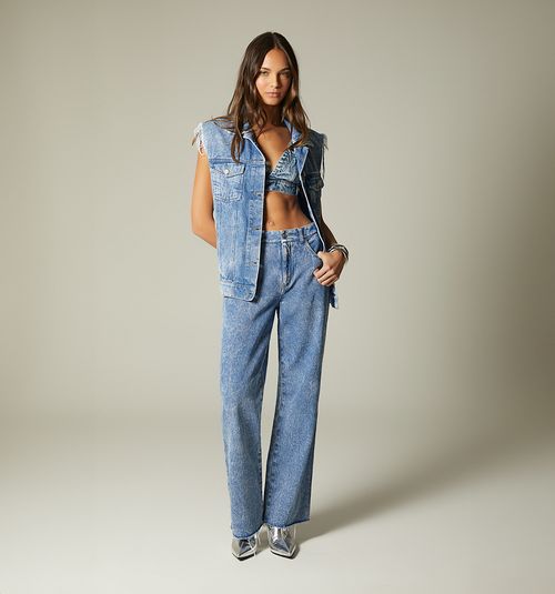 HIGH WAIST STRAIGHT LEG JEAN WITH RAW HEM