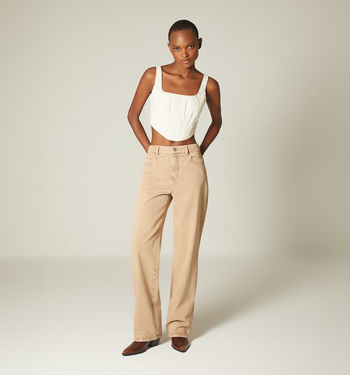 STRAIGHT LEG HIGH WAIST JEANS COLOR FOR WOMEN