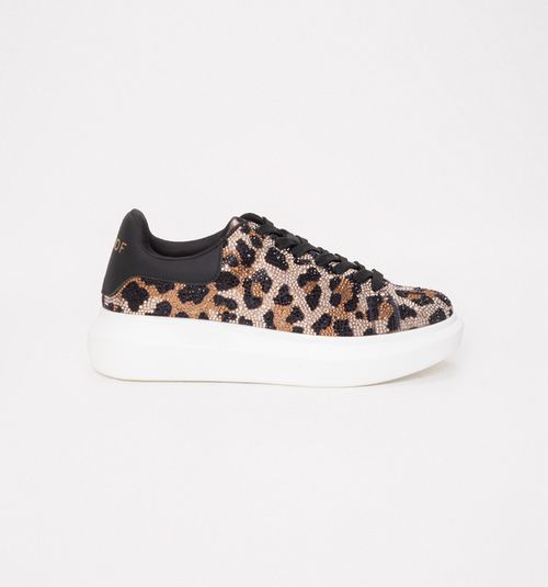 SPORTS SNEAKER WITH ANIMAL PRINT AND HOTFIX
