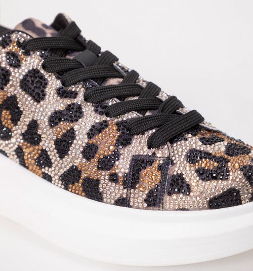 SPORTS SNEAKER WITH ANIMAL PRINT AND HOTFIX