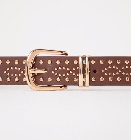 BELT WITH METAL BUCKLE AND STUDS