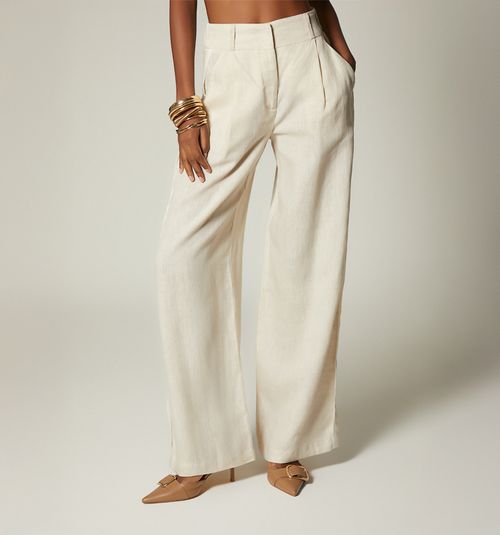 HIGH-WAISTED PALAZZO PANTS WITH PIPING ON THE SIDE