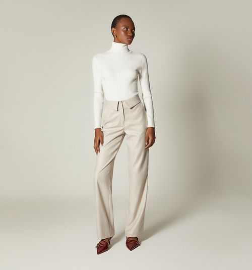HIGH-WAISTED PANTS WITH COMBINED WAISTBAND