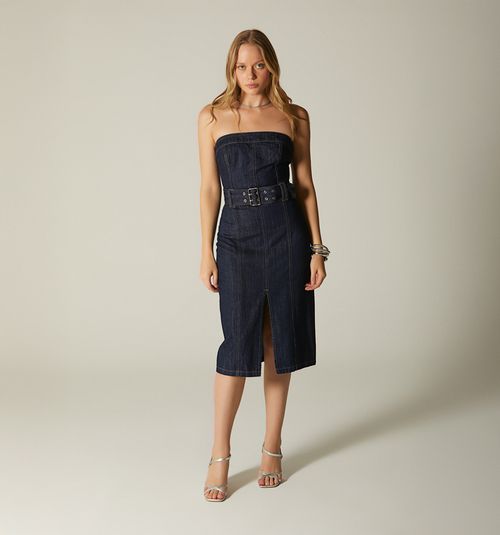 SHORT STRAPLESS DRESS WITH BELT