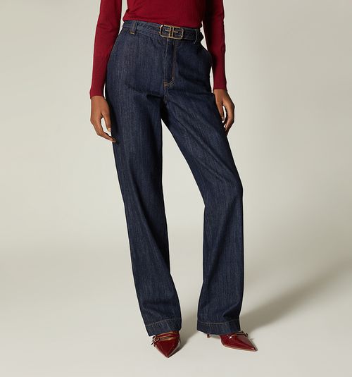 STRAIGHT-LEG HIGH-WAIST JEAN WITH BELT FOR WOMEN