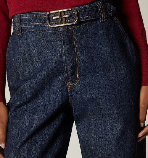 STRAIGHT-LEG HIGH-WAIST JEAN WITH BELT FOR WOMEN