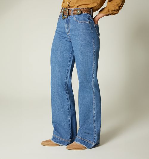 HIGH WAIST FLARED JEAN WITH BELT FOR WOMEN