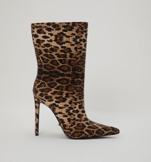 MID-CALF ANIMAL PRINT BOOT WITH HOTFIX