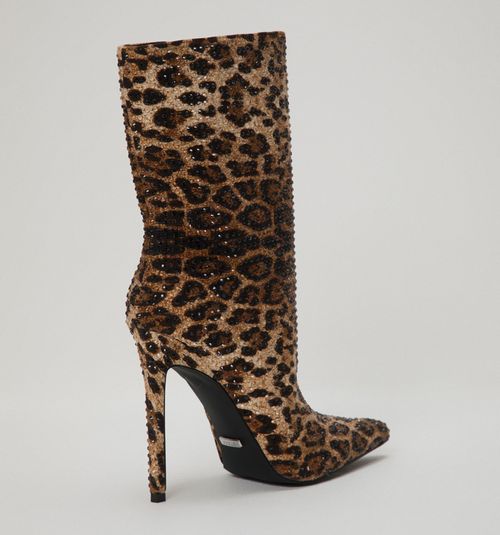 MID-CALF ANIMAL PRINT BOOT WITH HOTFIX