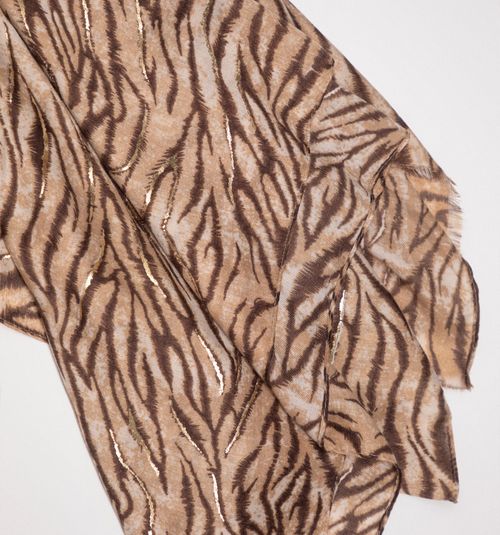TIGER PRINT SCARF WITH LUREX