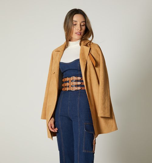 LONG SLEEVE COAT WITH BELT