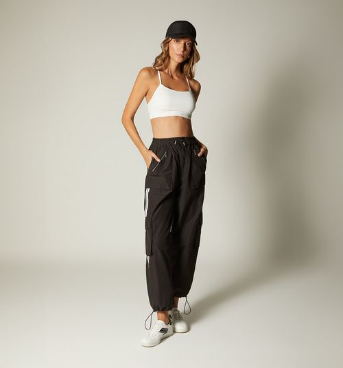 HIGH WAIST PANTS WITH SIDE RIBBON