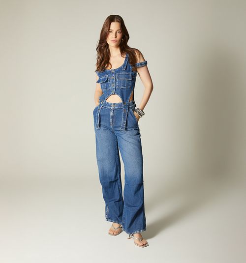 STRAIGHT LEG JUMPSUIT WITH CARGO POCKETS