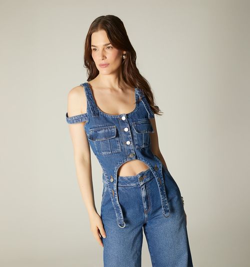 STRAIGHT LEG JUMPSUIT WITH CARGO POCKETS