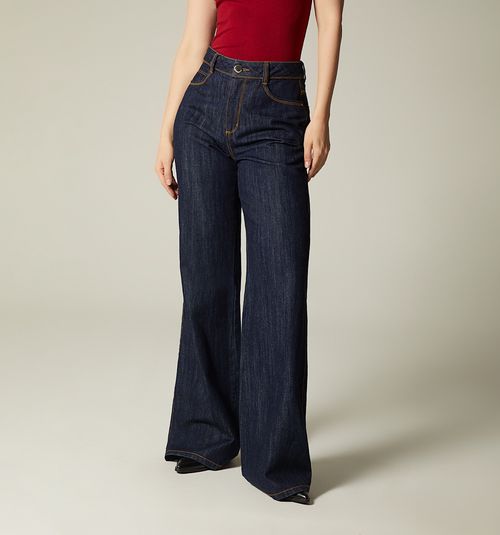 HIGH WAIST FLARE JEANS WITH FIVE POCKETS