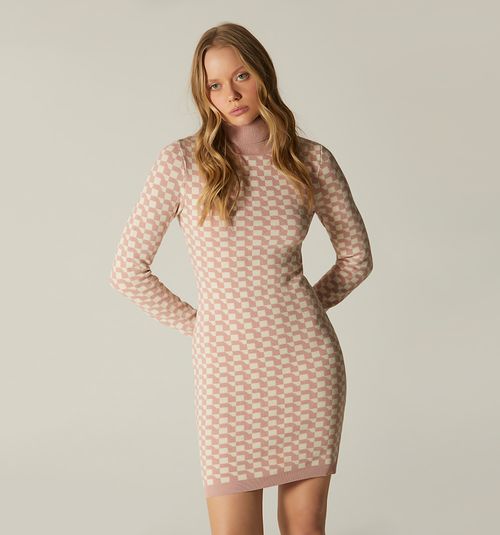 LONG SLEEVE HIGH NECK DRESS WITH ZIP