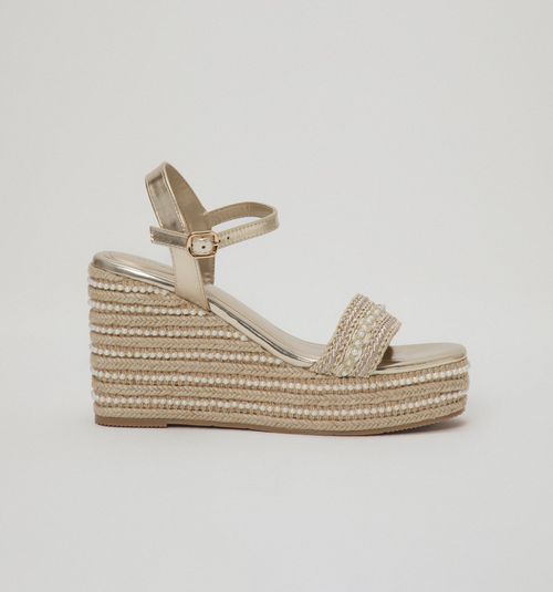 PLATFORM SANDAL WITH PEARLS