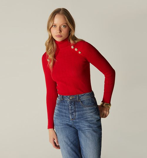 LONG SLEEVE SWEATER WITH BUTTONS