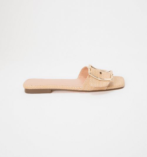 FLAT ORGANIC SANDAL WITH HARDWARE