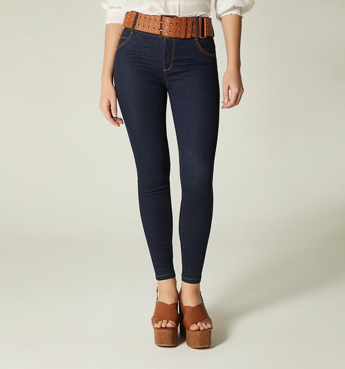 ULTRASLIM HIGH-WAIST JEANS WITH ELASTIC BELT